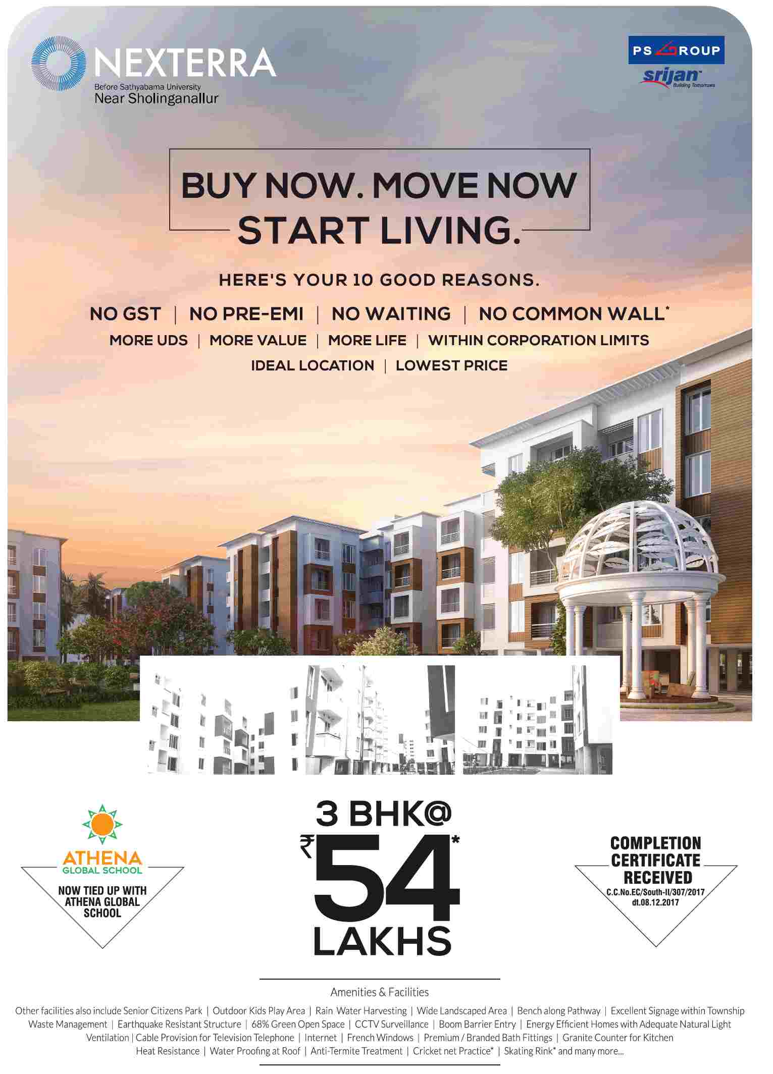 OC received for PS Srijan Nexterra in Chennai